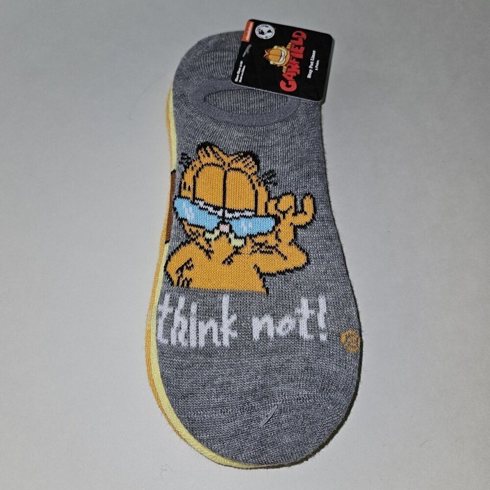 NEW 3 Pairs Garfield Stay Put Liner Socks Women's Shoe Size 4-10 Lot Odie